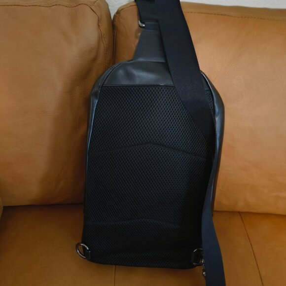 Coach Men’s Signature Canvas Sling Backpack – Red/Black Stripe - Picture 3 of 3